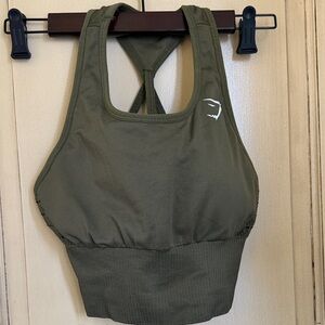 Gymshark Military Green Racerback Sports Bra